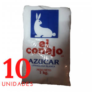 AZUCAR BLANCA EL CONEJO 10 x 1 K (FOLIO)