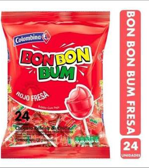 CHUPETE BON BON BUM FRESA 24x19 g