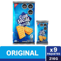 GALLETAS SALADA CLUB SOCIAL ORIGINAL 9 x 216 g (PACK)