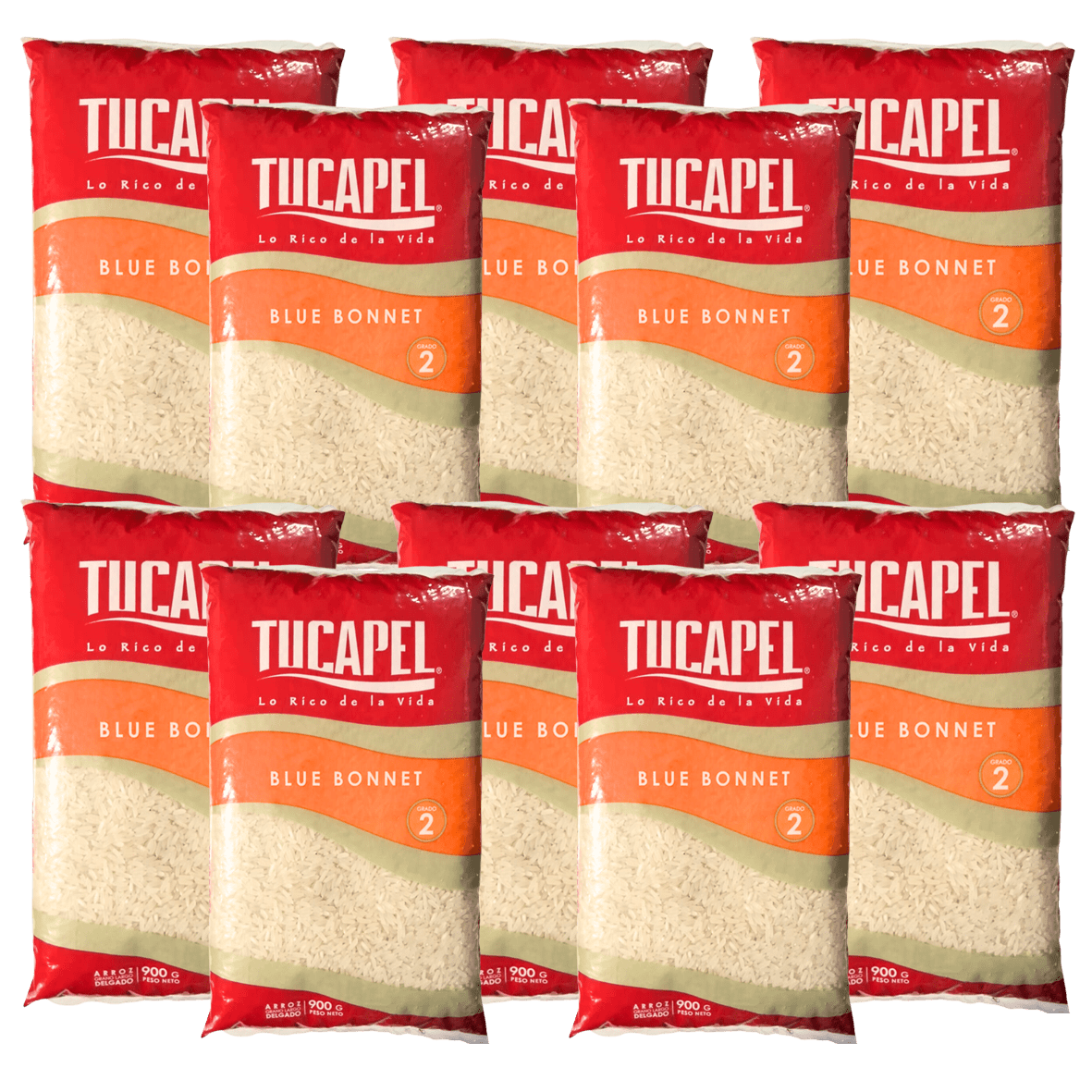 ARROZ TUCAPEL G2 BLUE BONNET 10 x 900 gr (FOLIO)