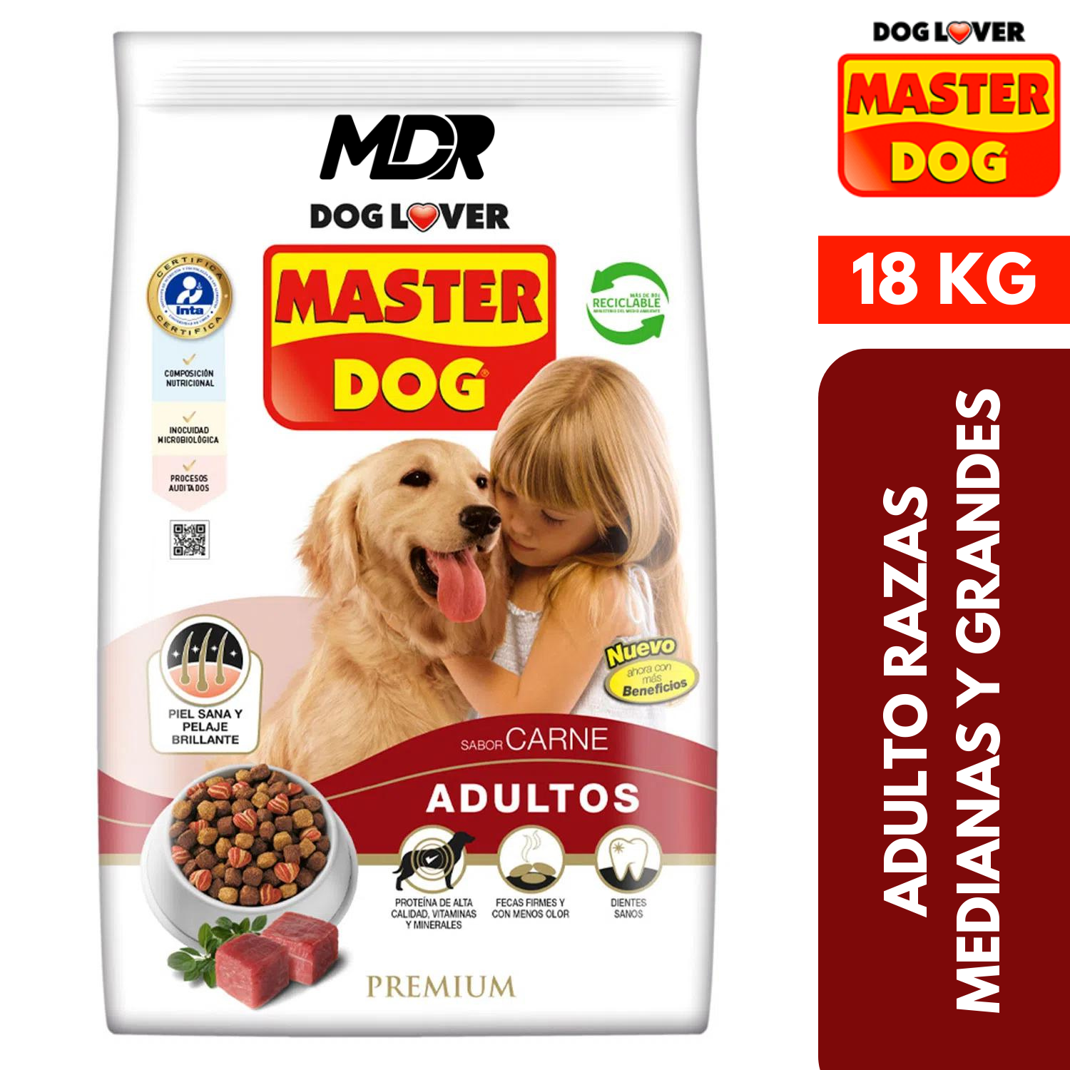 ALIMENTO PERRO MASTER DOG ADULTO CARNE x 18 Kg