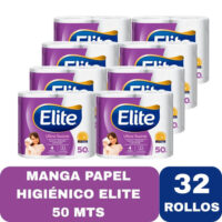 PAPEL HIGIENICO ELITE ULTRA DOBLE HOJA 8 pack x 4 und x 50 Mts
